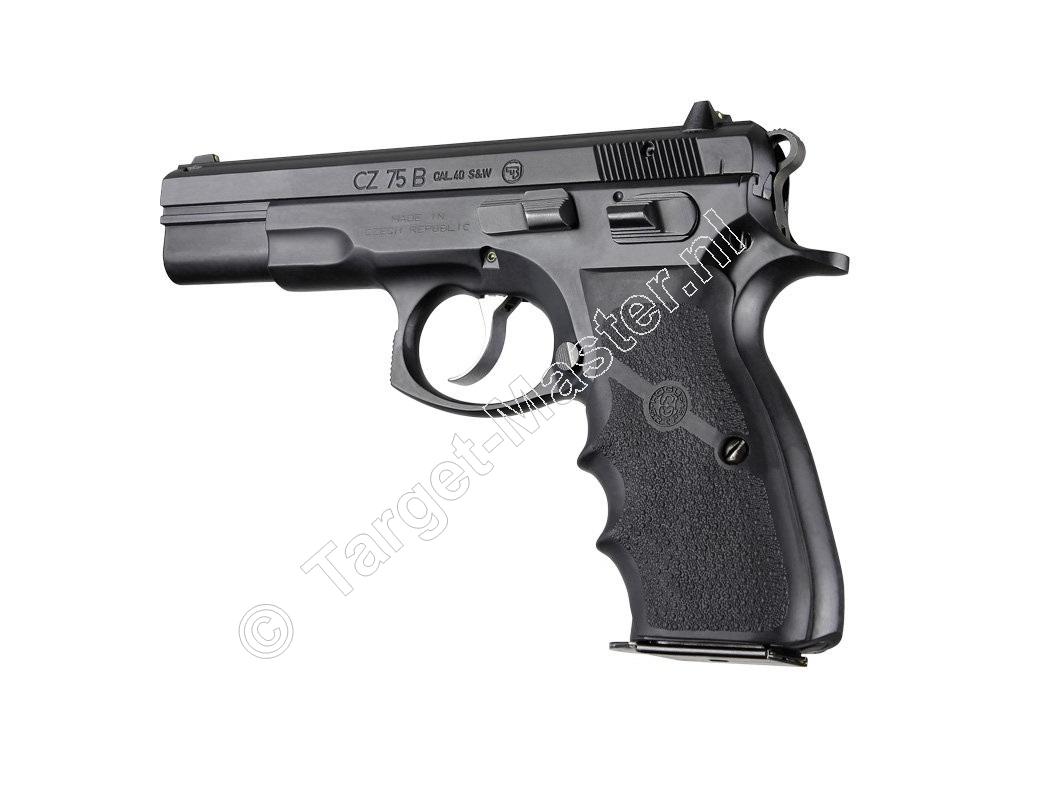 Hogue RUBBER WRAPAROUND Finger Grooves CZ75 and CZ85, Black